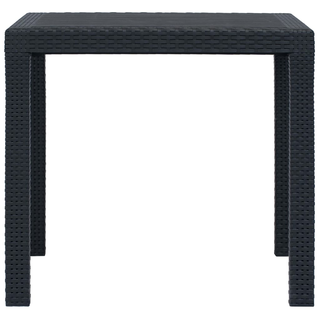 vidaXL Masă de grădină, antracit, 79x79x72 cm, plastic, aspect ratan vidaXL Masă de grădină, antracit, 79x79x72 cm, plastic, aspect ratan