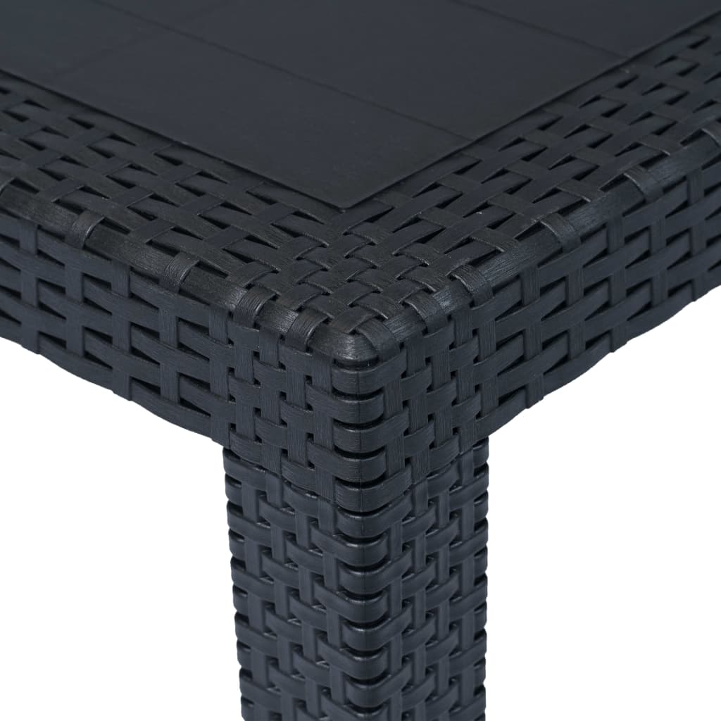 vidaXL Masă de grădină, antracit, 79x79x72 cm, plastic, aspect ratan vidaXL Masă de grădină, antracit, 79x79x72 cm, plastic, aspect ratan