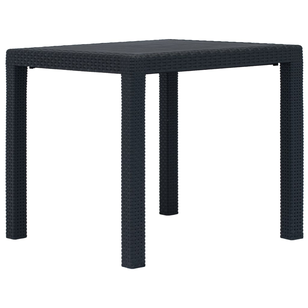 vidaXL Masă de grădină, antracit, 79x79x72 cm, plastic, aspect ratan vidaXL Masă de grădină, antracit, 79x79x72 cm, plastic, aspect ratan