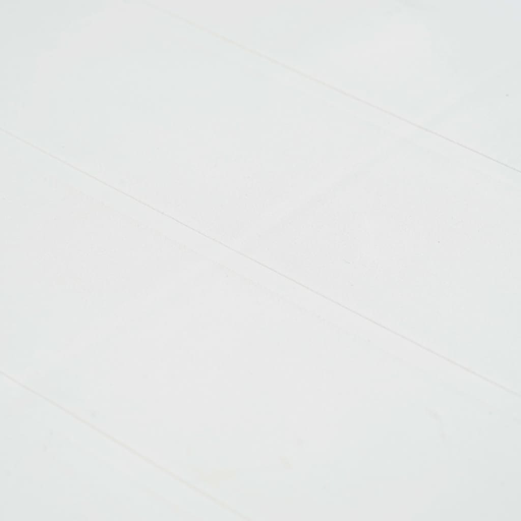 vidaXL Masă de grădină, albă, 220x90x72 cm, plastic, aspect ratan