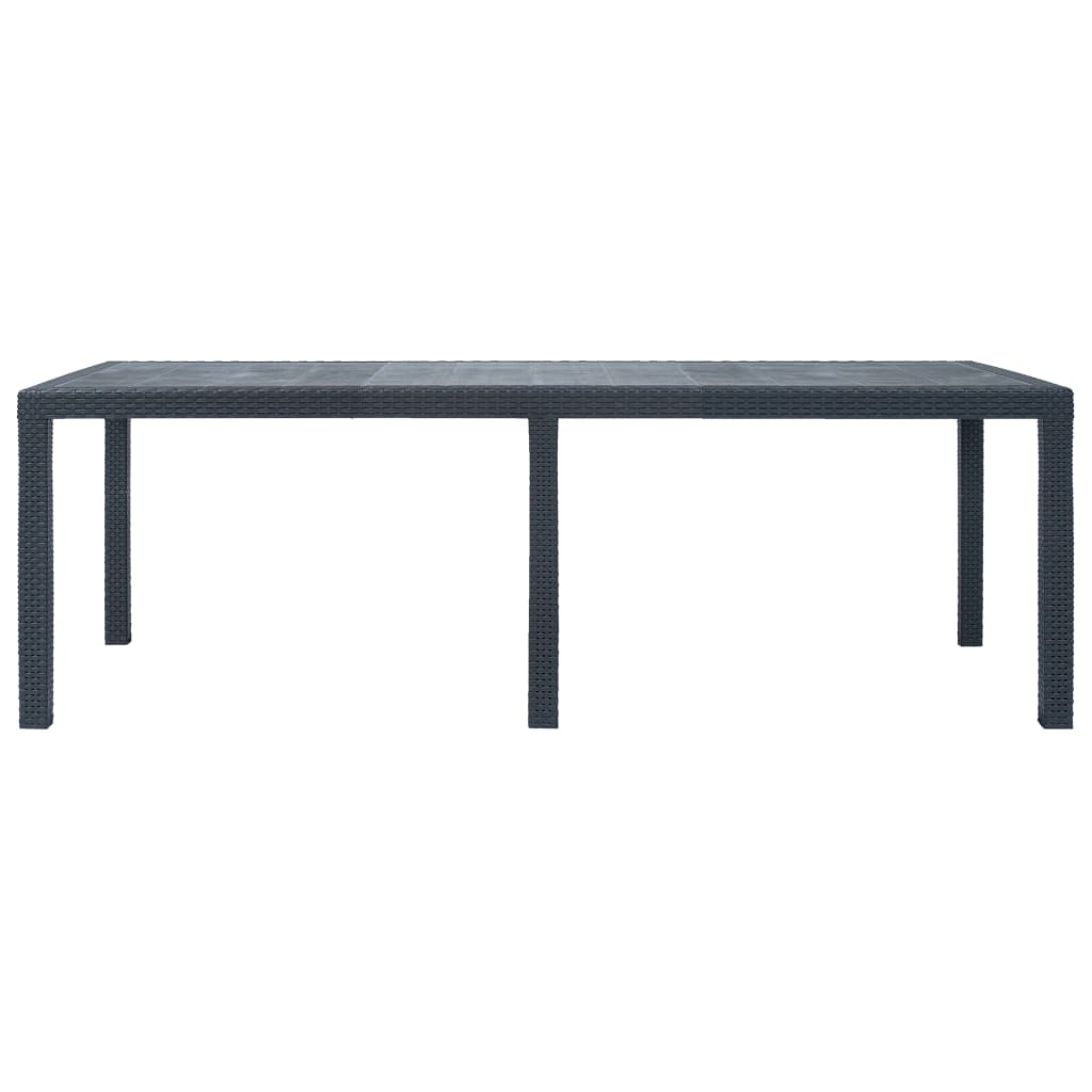vidaXL Masă de grădină, antracit, 220x90x72 cm , plastic, aspect ratan vidaXL Masă de grădină, antracit, 220x90x72 cm , plastic, aspect ratan