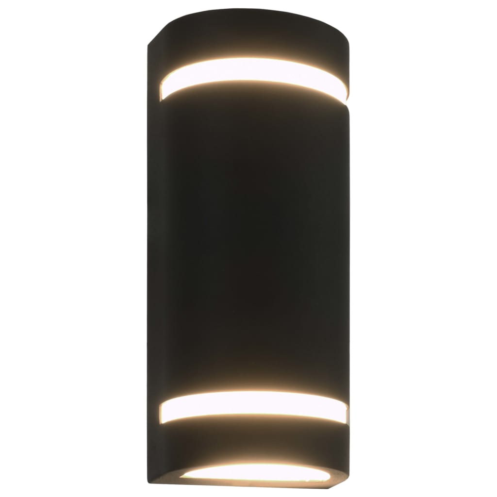 vidaXL Lămpi de perete pentru exterior 2 buc. negru 35 W semirotund vidaXL Lămpi de perete pentru exterior 2 buc. negru 35 W semirotund