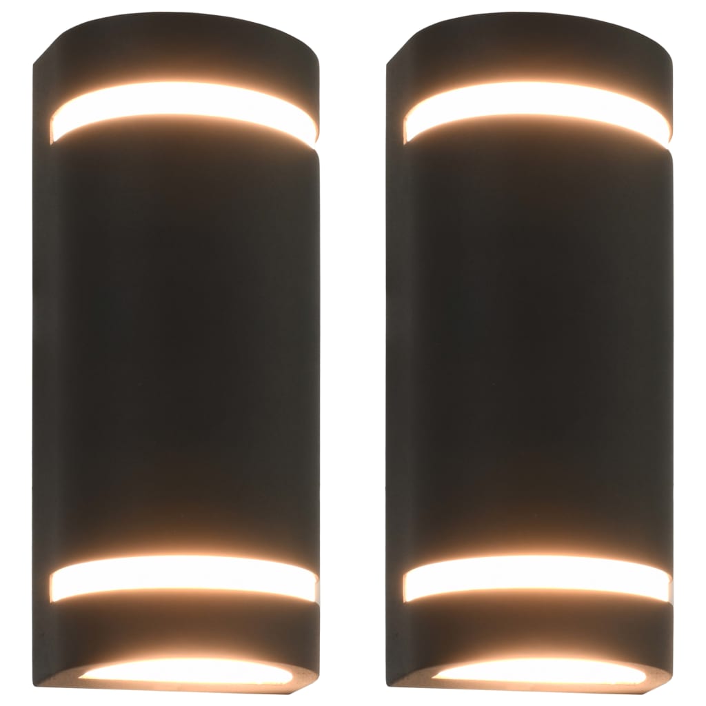 vidaXL Lămpi de perete pentru exterior 2 buc. negru 35 W semirotund vidaXL Lămpi de perete pentru exterior 2 buc. negru 35 W semirotund