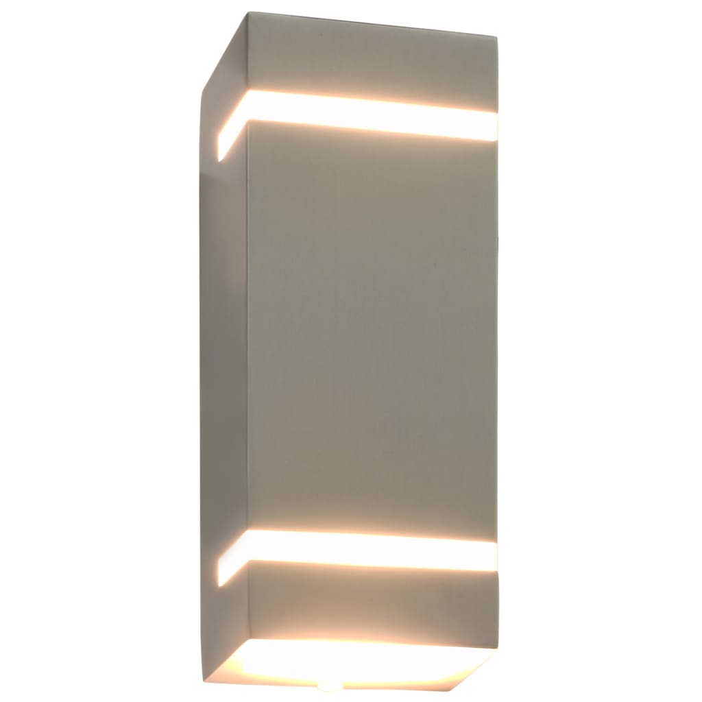 vidaXL Lămpi de perete de exterior 2 buc. argintiu 35 W dreptunghiular vidaXL Lămpi de perete de exterior 2 buc. argintiu 35 W dreptunghiular
