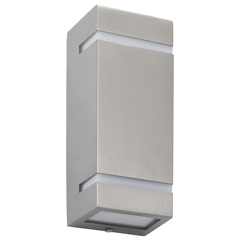 vidaXL Lămpi de perete de exterior 2 buc. argintiu 35 W dreptunghiular vidaXL Lămpi de perete de exterior 2 buc. argintiu 35 W dreptunghiular