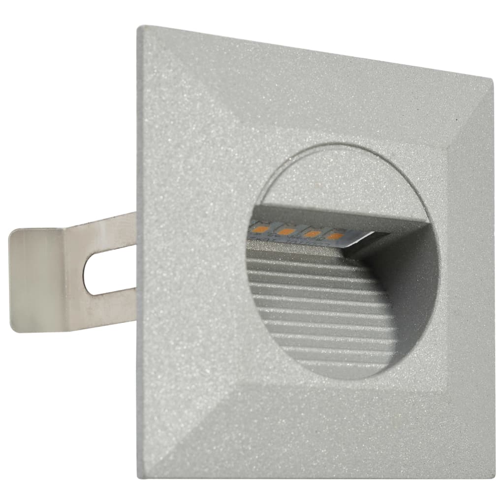 vidaXL Lămpi de perete LED de exterior, 6 buc., argintiu, 5 W, pătrat