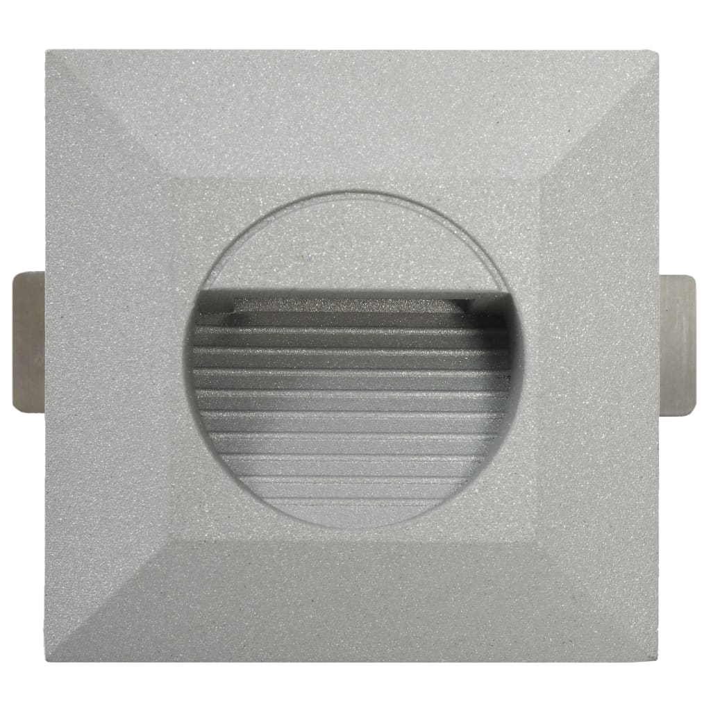 vidaXL Lămpi de perete LED de exterior, 6 buc., argintiu, 5 W, pătrat