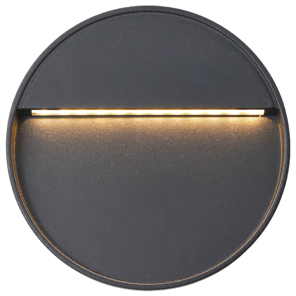 vidaXL Lămpi de perete LED de exterior, 2 buc., negru, 3 W, rotund vidaXL Lămpi de perete LED de exterior, 2 buc., negru, 3 W, rotund