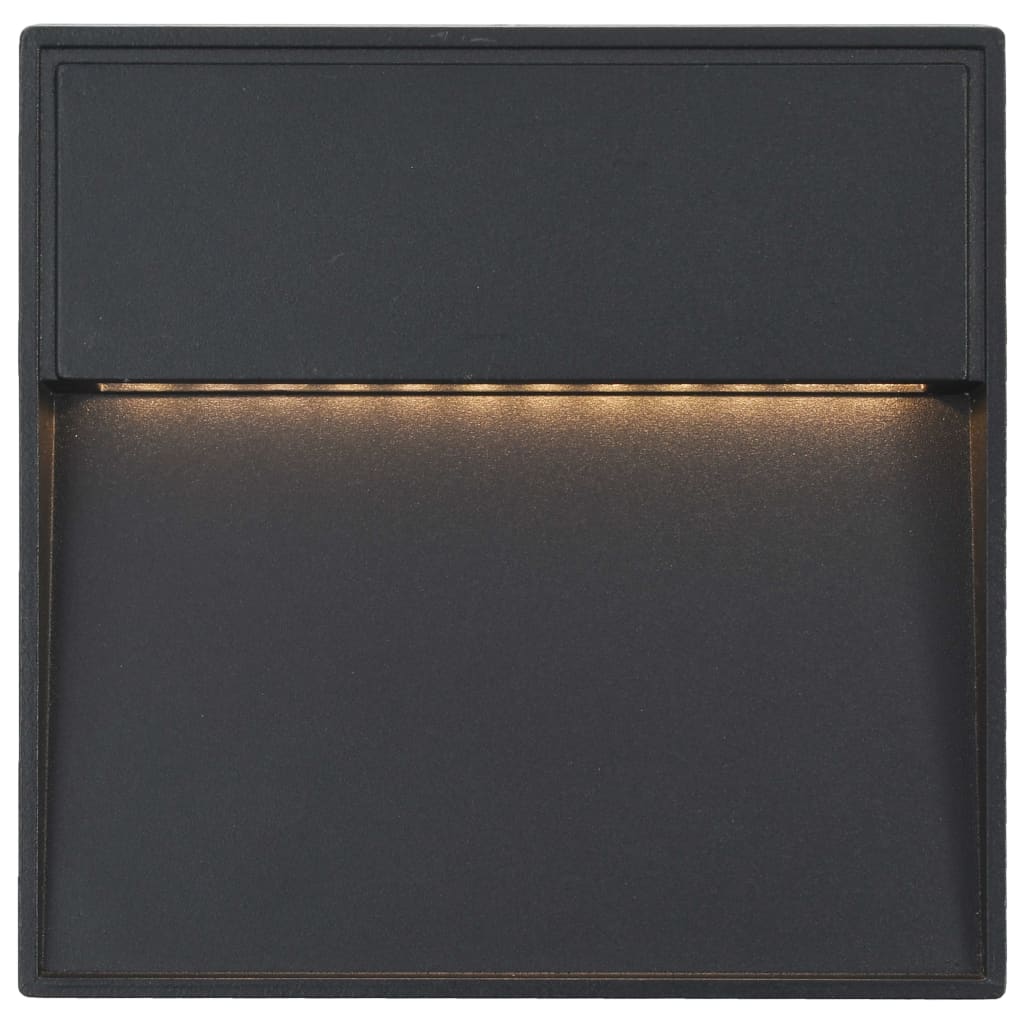 vidaXL Lămpi de perete LED de exterior, 2 buc., negru, 3 W, pătrat vidaXL Lămpi de perete LED de exterior, 2 buc., negru, 3 W, pătrat