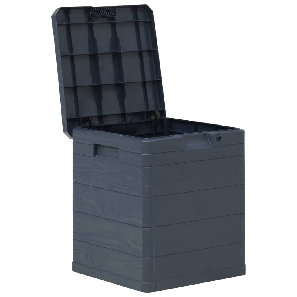 vidaXL Ladă de depozitare pentru grădină, antracit, 90 L vidaXL Ladă de depozitare pentru grădină, antracit, 90 L