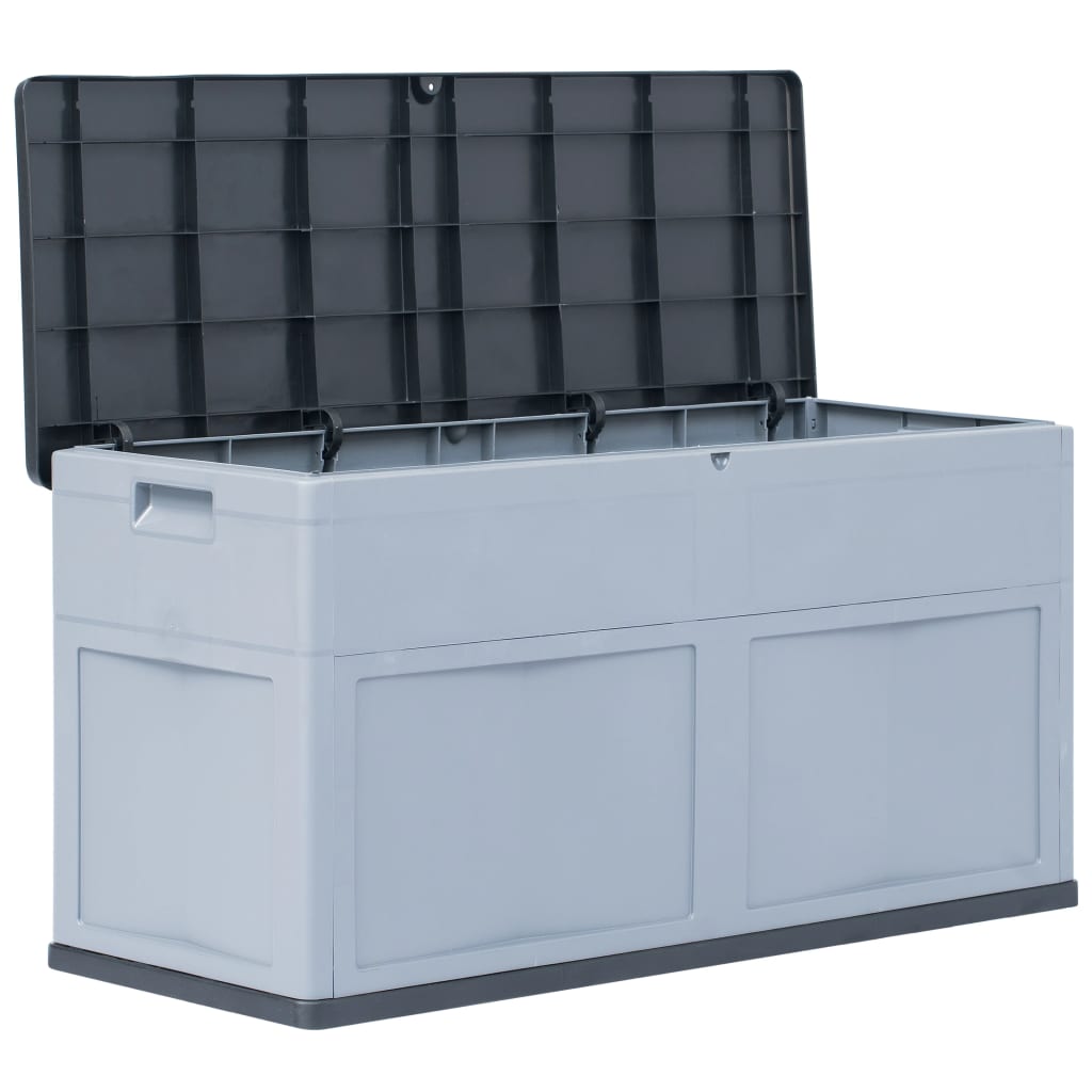 vidaXL Ladă de depozitare de grădină, gri și negru, 320 L vidaXL Ladă de depozitare de grădină, gri și negru, 320 L