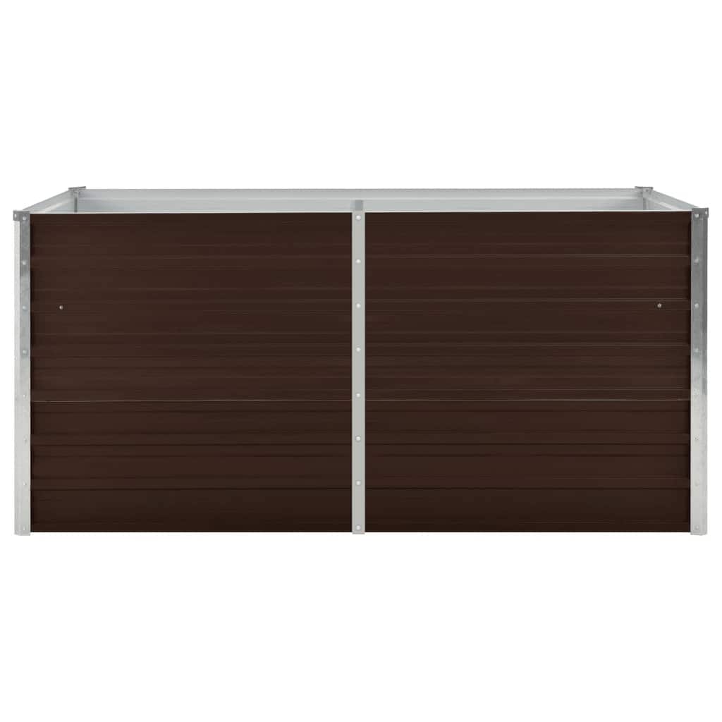 vidaXL Strat înălțat de grădină, maro, 160x80x77 cm, oțel galvanizat vidaXL Strat înălțat de grădină, maro, 160x80x77 cm, oțel galvanizat