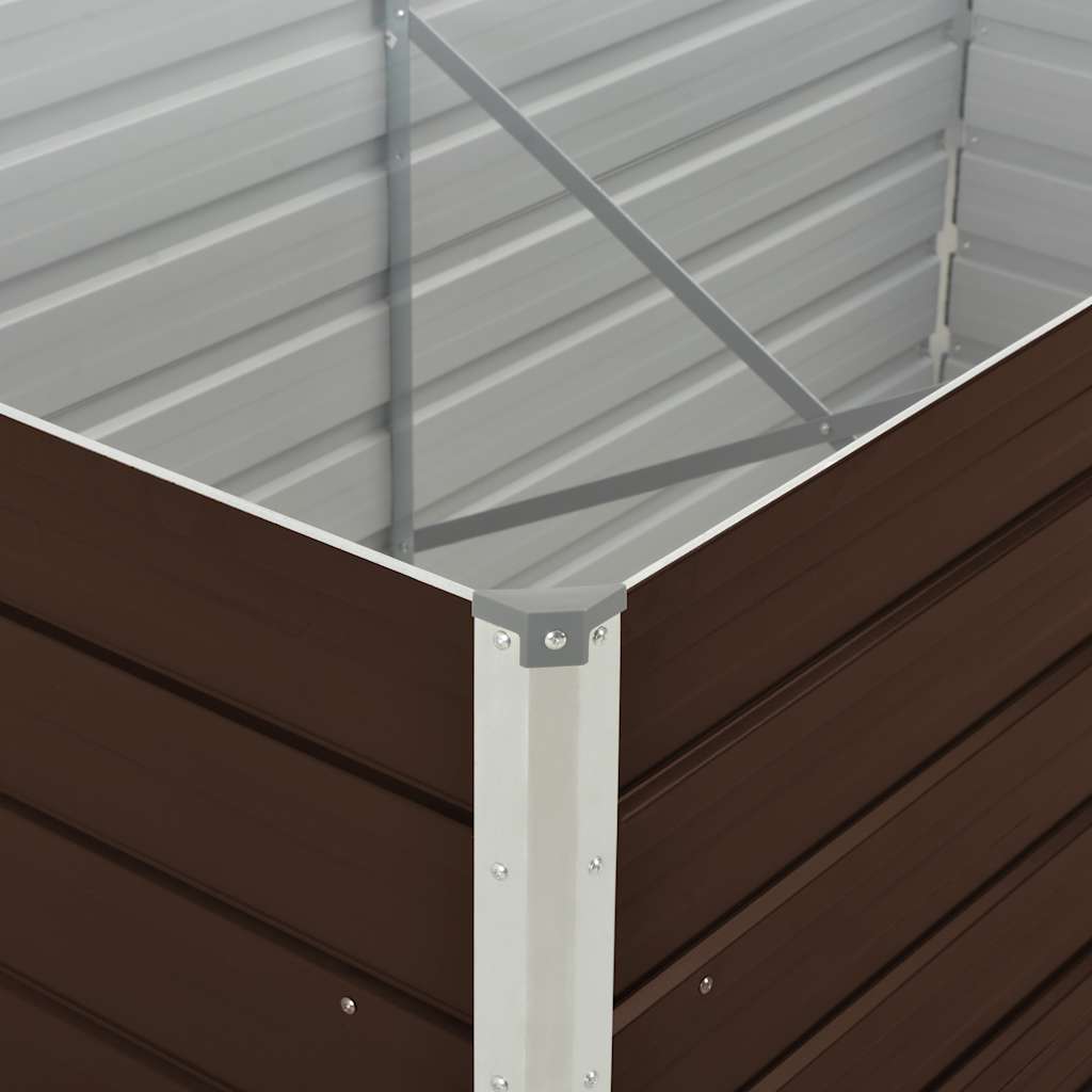 vidaXL Strat înălțat de grădină, maro, 160x80x77 cm, oțel galvanizat vidaXL Strat înălțat de grădină, maro, 160x80x77 cm, oțel galvanizat