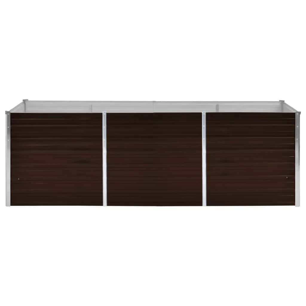 vidaXL Strat înălțat de grădină, maro, 240x80x77 cm, oțel galvanizat