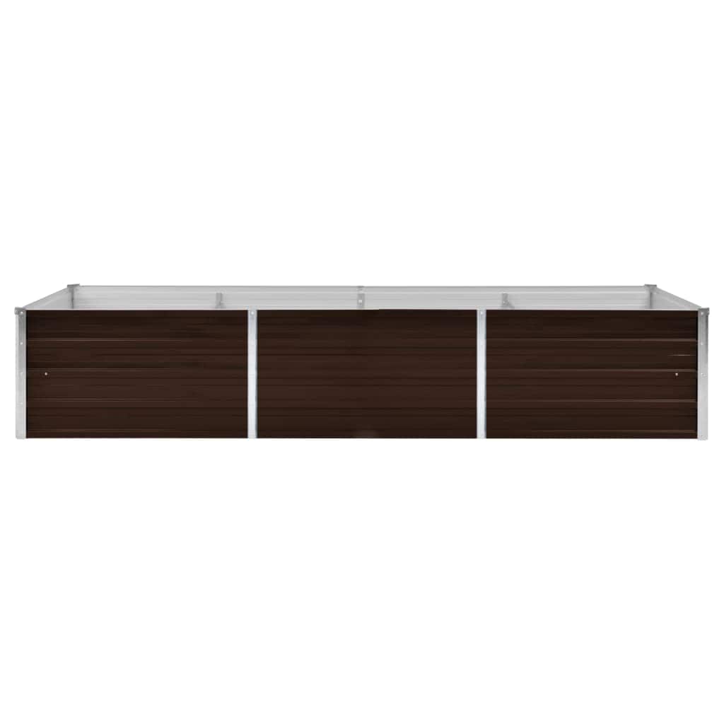 vidaXL Strat înălțat de grădină, maro, 240x80x45 cm, oțel galvanizat