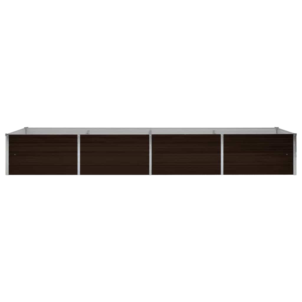 vidaXL Strat înălțat de grădină, maro, 320x80x45 cm, oțel galvanizat