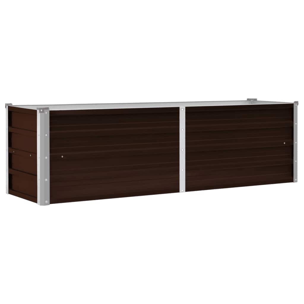vidaXL Strat înălțat de grădină, maro, 160x40x45 cm, oțel galvanizat vidaXL Strat înălțat de grădină, maro, 160x40x45 cm, oțel galvanizat