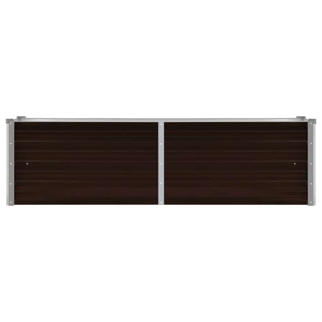 vidaXL Strat înălțat de grădină, maro, 160x40x45 cm, oțel galvanizat vidaXL Strat înălțat de grădină, maro, 160x40x45 cm, oțel galvanizat