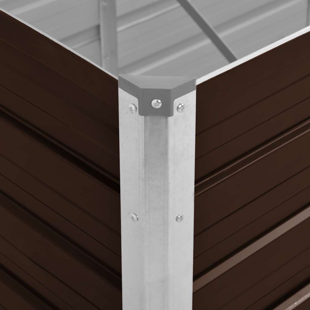 vidaXL Strat înălțat de grădină, maro, 160x40x45 cm, oțel galvanizat vidaXL Strat înălțat de grădină, maro, 160x40x45 cm, oțel galvanizat