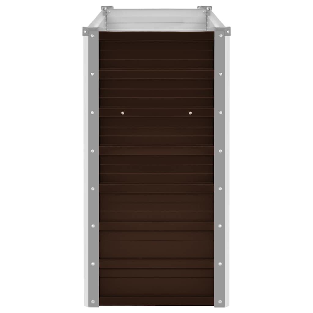 vidaXL Strat înălțat de grădină, maro, 100x40x77 cm, oțel galvanizat