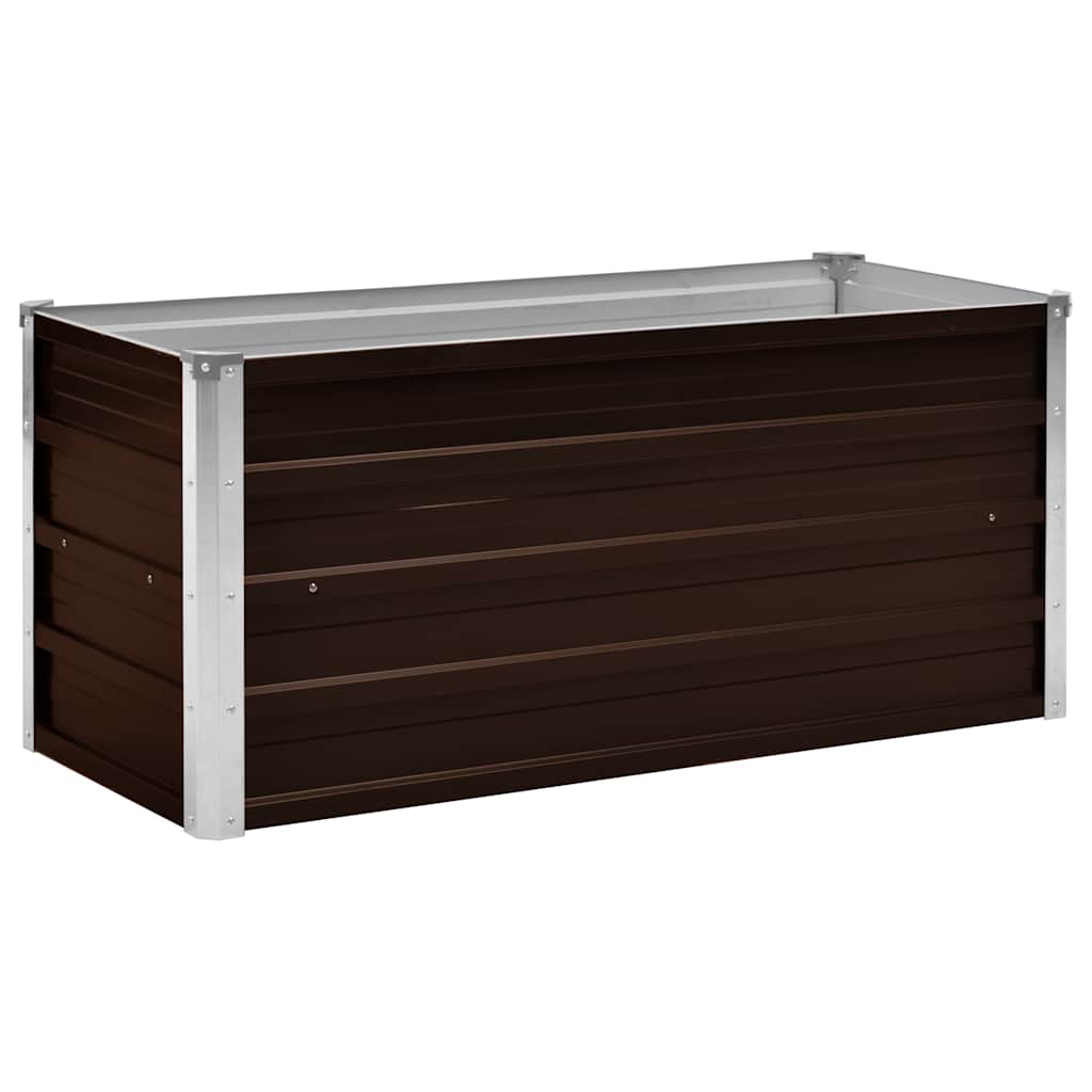 vidaXL Strat înălțat de grădină, maro, 100x40x45 cm, oțel galvanizat