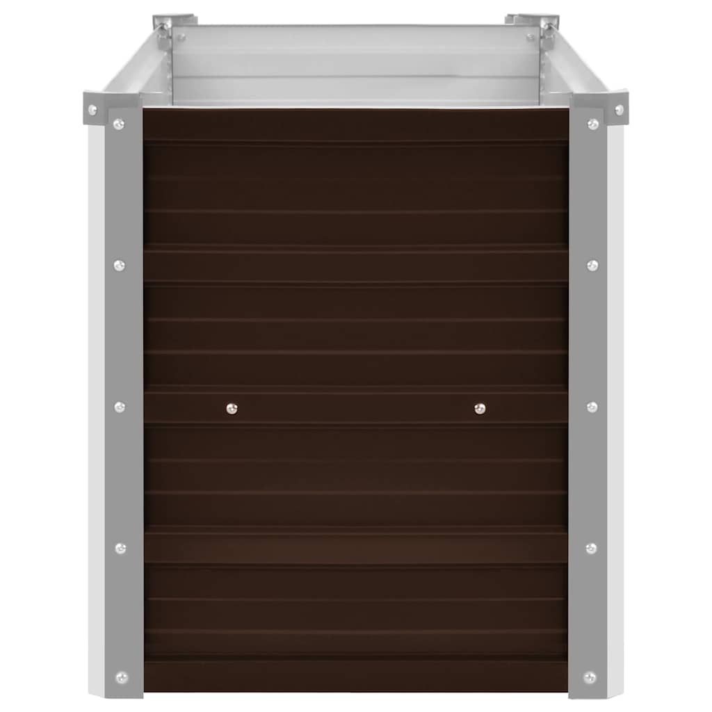 vidaXL Strat înălțat de grădină, maro, 100x40x45 cm, oțel galvanizat