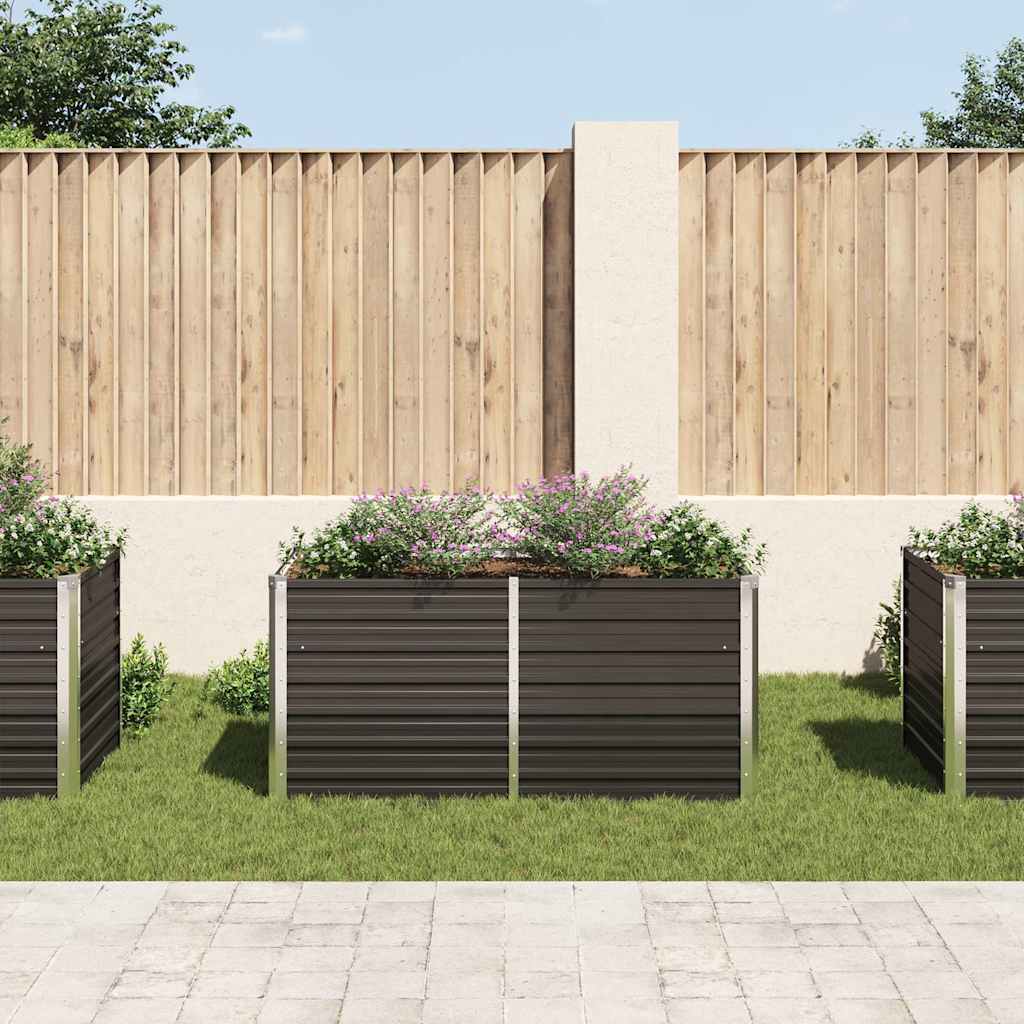 vidaXL Strat înălțat de grădină antracit 160x80x77 cm oțel galvanizat