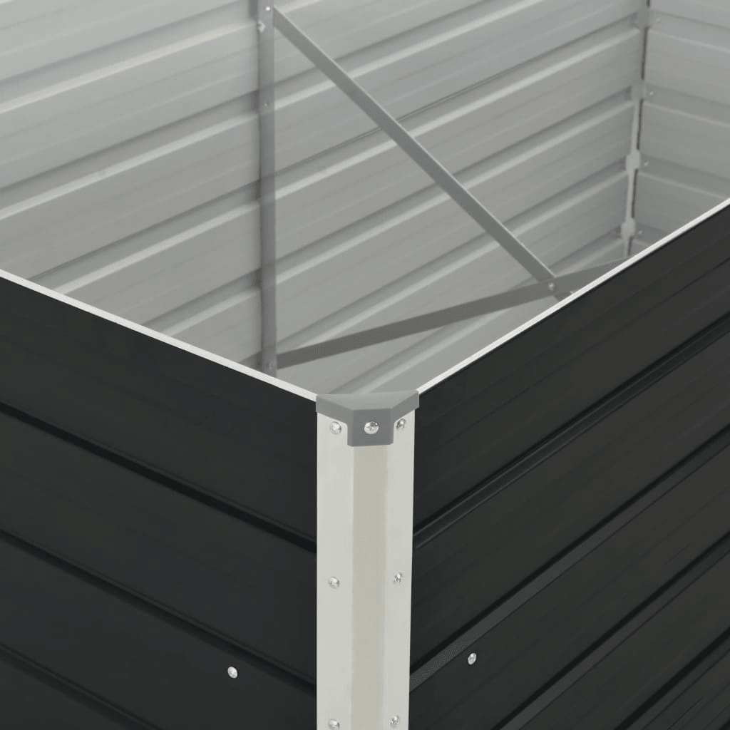 vidaXL Strat înălțat de grădină antracit 160x80x77 cm oțel galvanizat