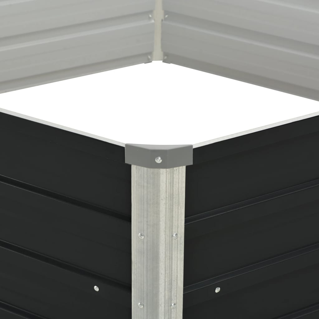 vidaXL Strat înălțat de grădină antracit 129x129x45 cm oțel galvanizat