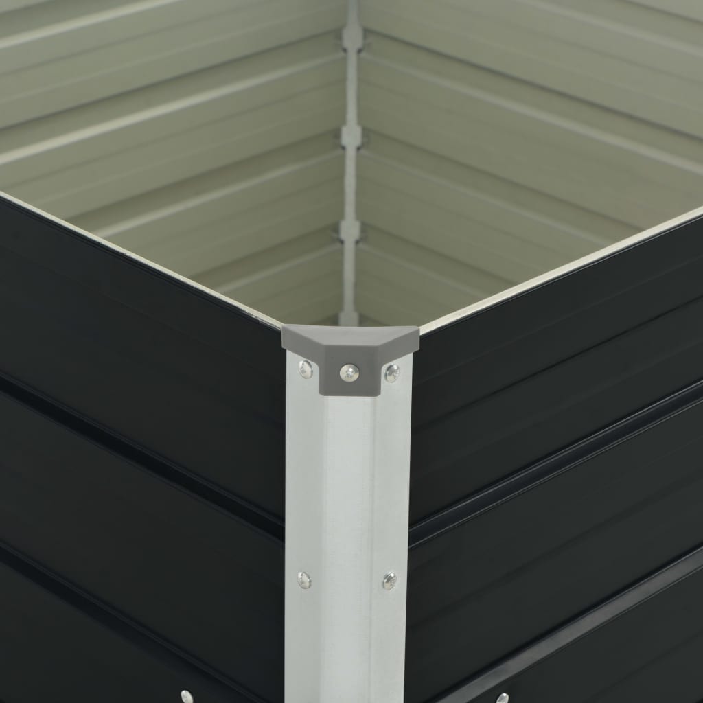 vidaXL Strat înălțat de grădină antracit 100x100x77 cm oțel galvanizat