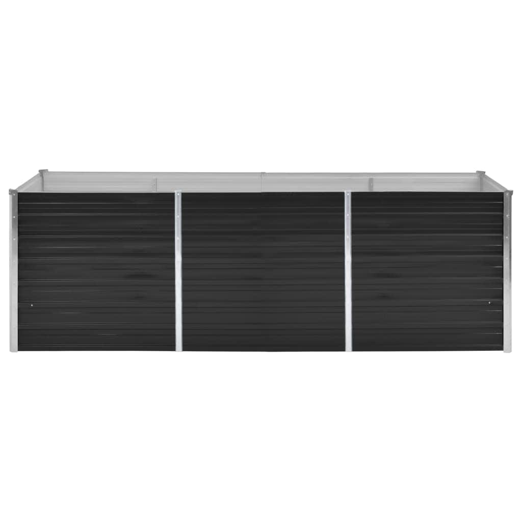 vidaXL Strat înălțat de grădină antracit 240x80x77 cm oțel galvanizat vidaXL Strat înălțat de grădină antracit 240x80x77 cm oțel galvanizat