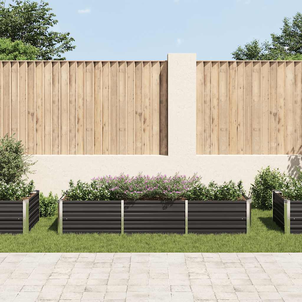 vidaXL Strat înălțat de grădină antracit 240x80x45 cm oțel galvanizat