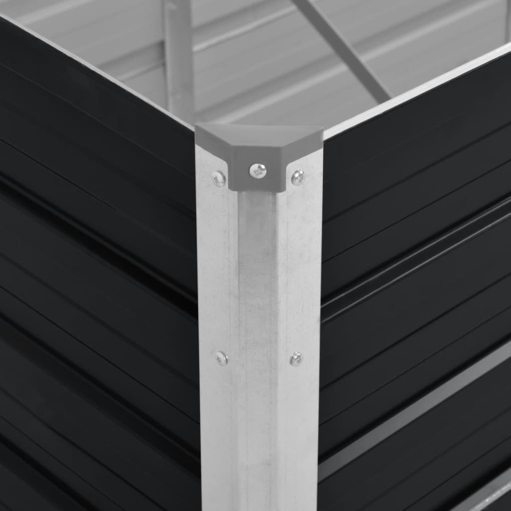 vidaXL Strat înălțat de grădină antracit 240x80x45 cm oțel galvanizat