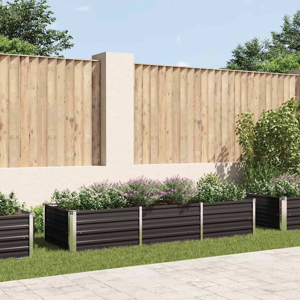 vidaXL Strat înălțat de grădină antracit 240x80x45 cm oțel galvanizat