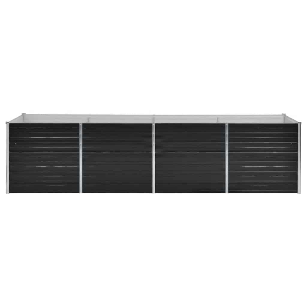 vidaXL Strat înălțat de grădină antracit 320x80x77 cm oțel galvanizat