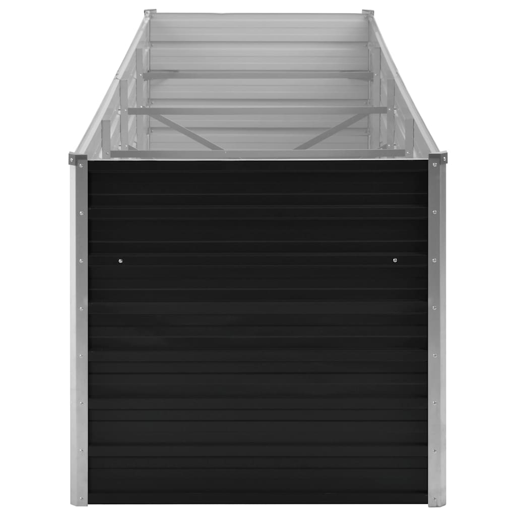 vidaXL Strat înălțat de grădină antracit 320x80x77 cm oțel galvanizat