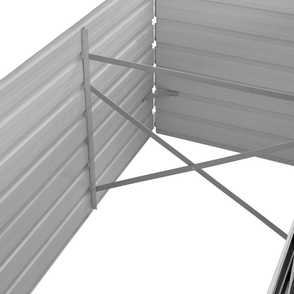 vidaXL Strat înălțat de grădină antracit 320x80x77 cm oțel galvanizat