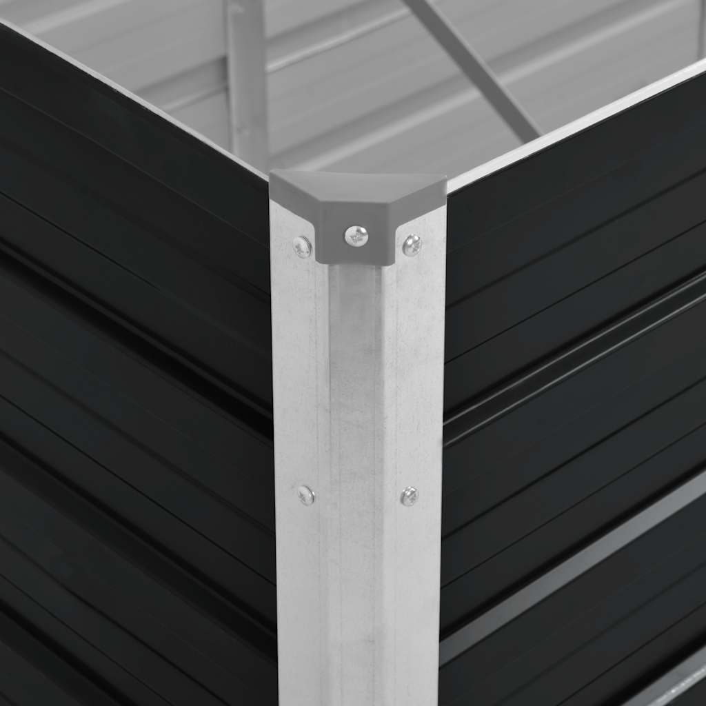 vidaXL Strat înălțat de grădină antracit 320x80x77 cm oțel galvanizat