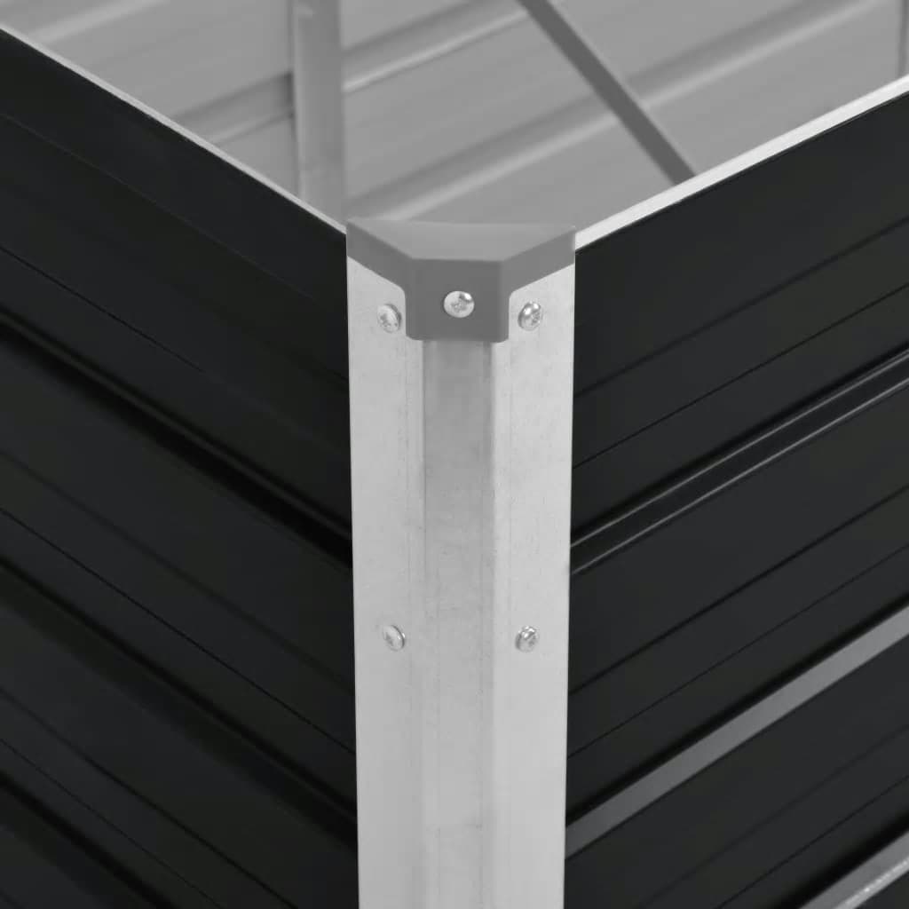 vidaXL Strat înălțat de grădină antracit 160x40x77 cm oțel galvanizat