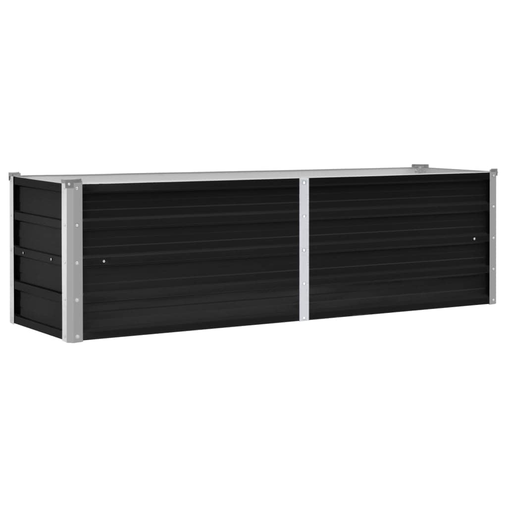vidaXL Strat înălțat de grădină antracit 160x40x45 cm oțel galvanizat