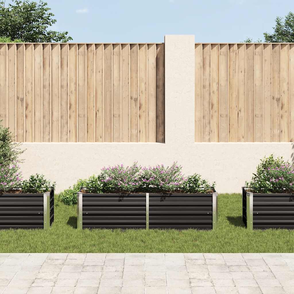 vidaXL Strat înălțat de grădină antracit 160x40x45 cm oțel galvanizat