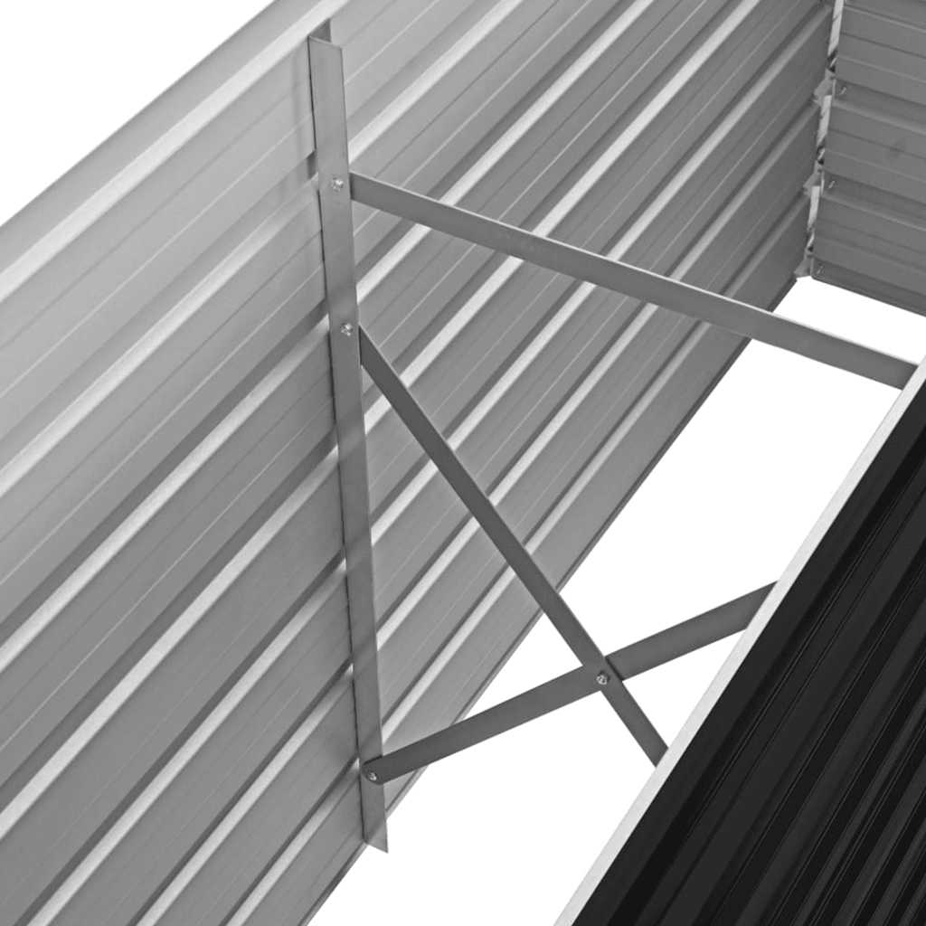 vidaXL Strat înălțat de grădină antracit 160x40x45 cm oțel galvanizat