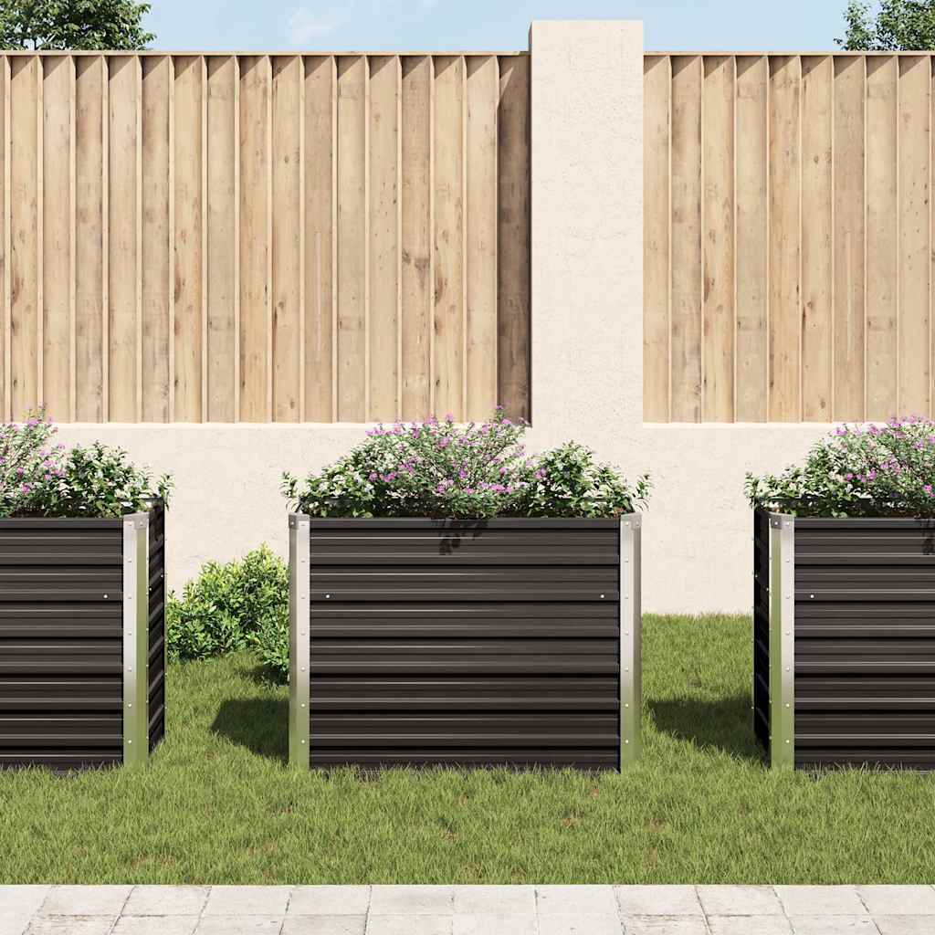 vidaXL Strat înălțat de grădină antracit 100x40x77 cm oțel galvanizat