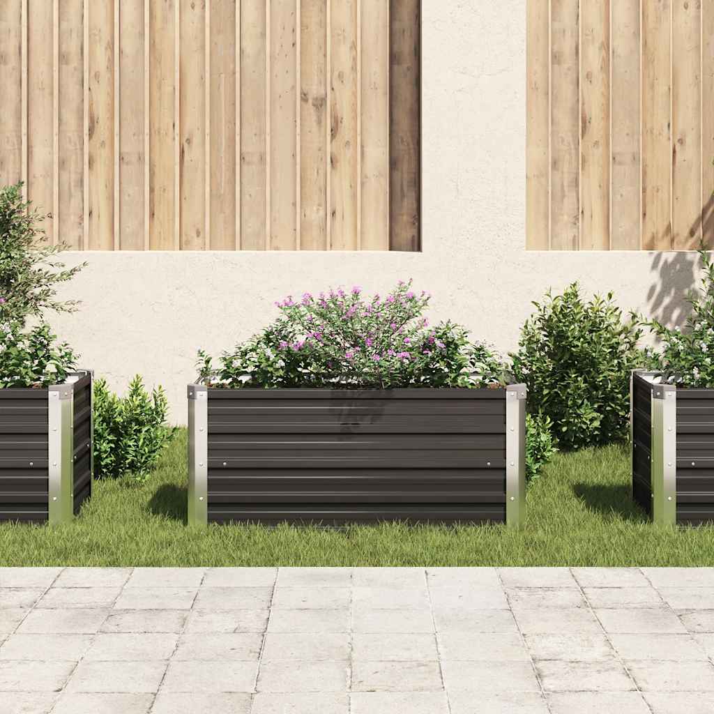 vidaXL Strat înălțat de grădină antracit 100x40x45 cm oțel galvanizat