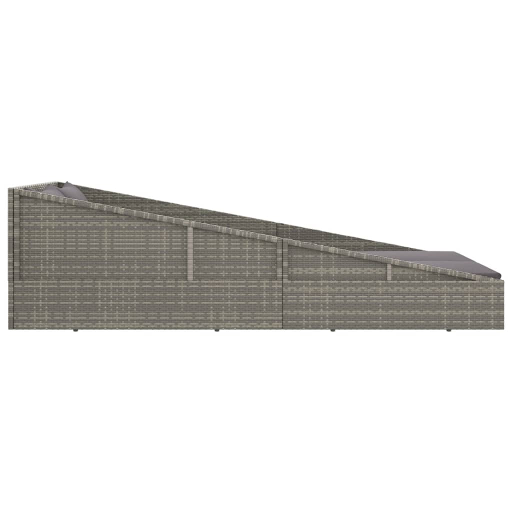vidaXL Pat de grădină, gri, 110x200 cm, poliratan vidaXL Pat de grădină, gri, 110x200 cm, poliratan