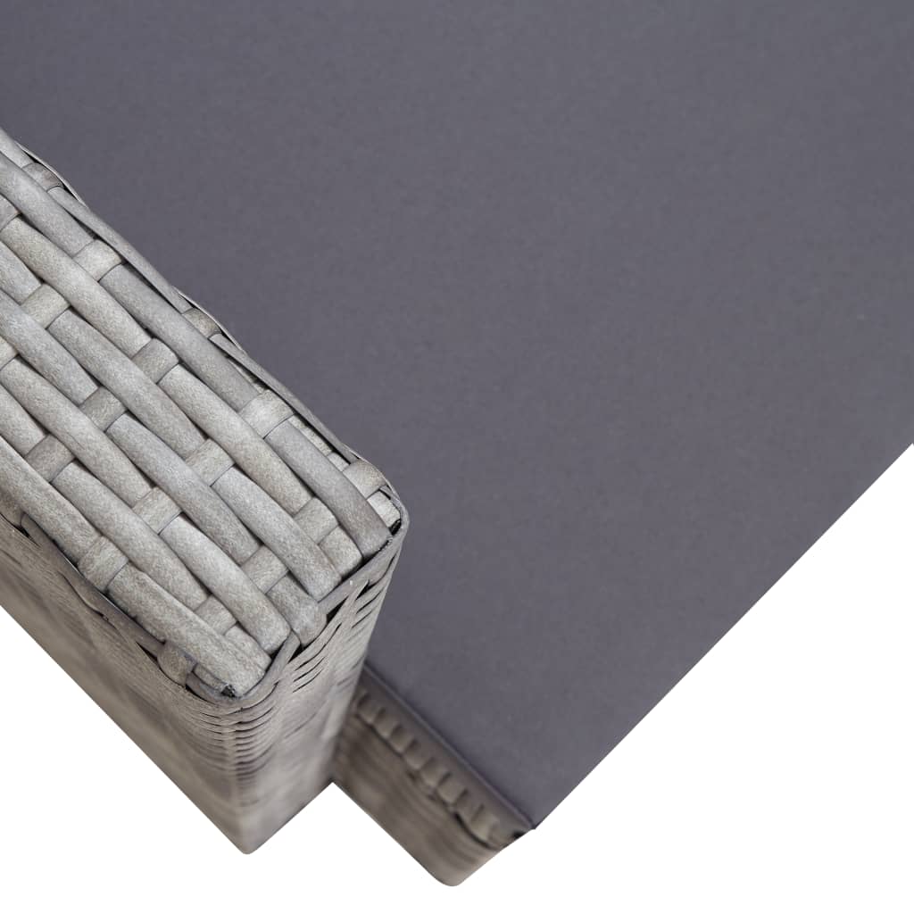 vidaXL Scaun de grădină cu perne, gri, poliratan