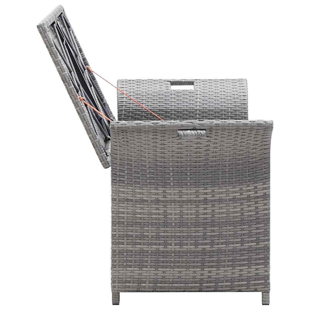 vidaXL Bancă de depozitare cu pernă, gri, 138 cm, poliratan vidaXL Bancă de depozitare cu pernă, gri, 138 cm, poliratan