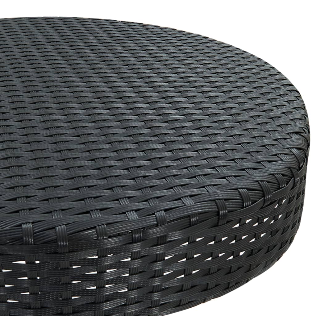 vidaXL Masă de grădină, negru, 60,5 x 106 cm, poliratan