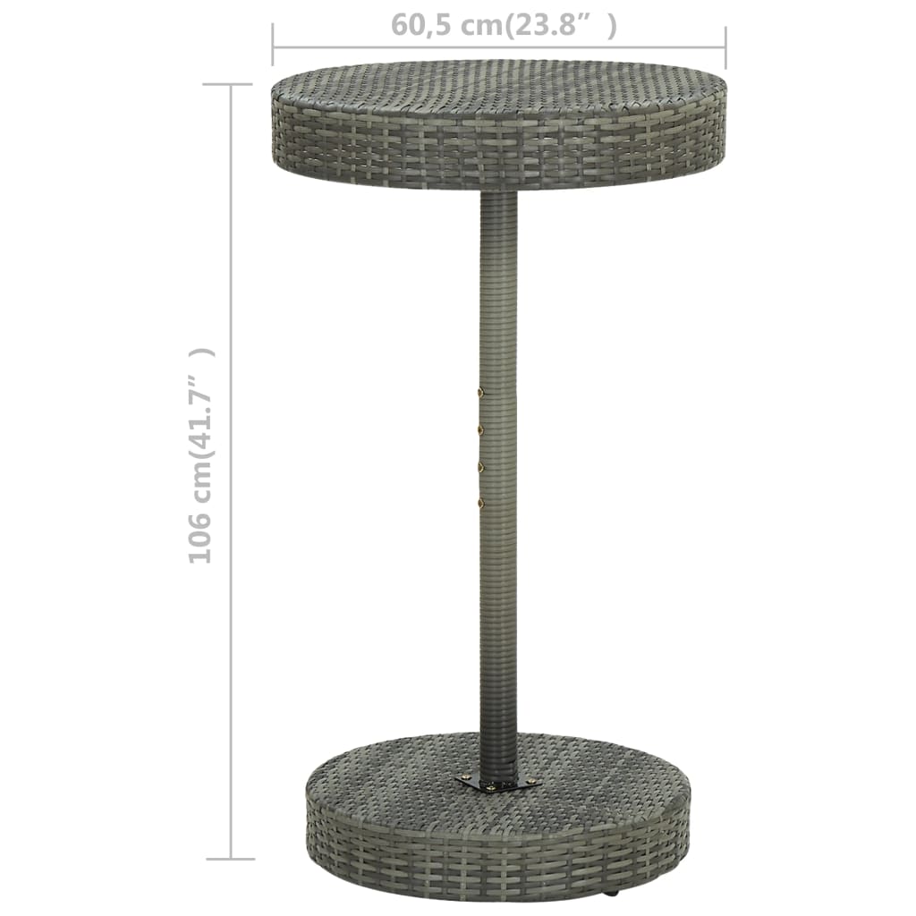 vidaXL Masă de grădină, gri, 60,5 x 106 cm, poliratan vidaXL Masă de grădină, gri, 60,5 x 106 cm, poliratan