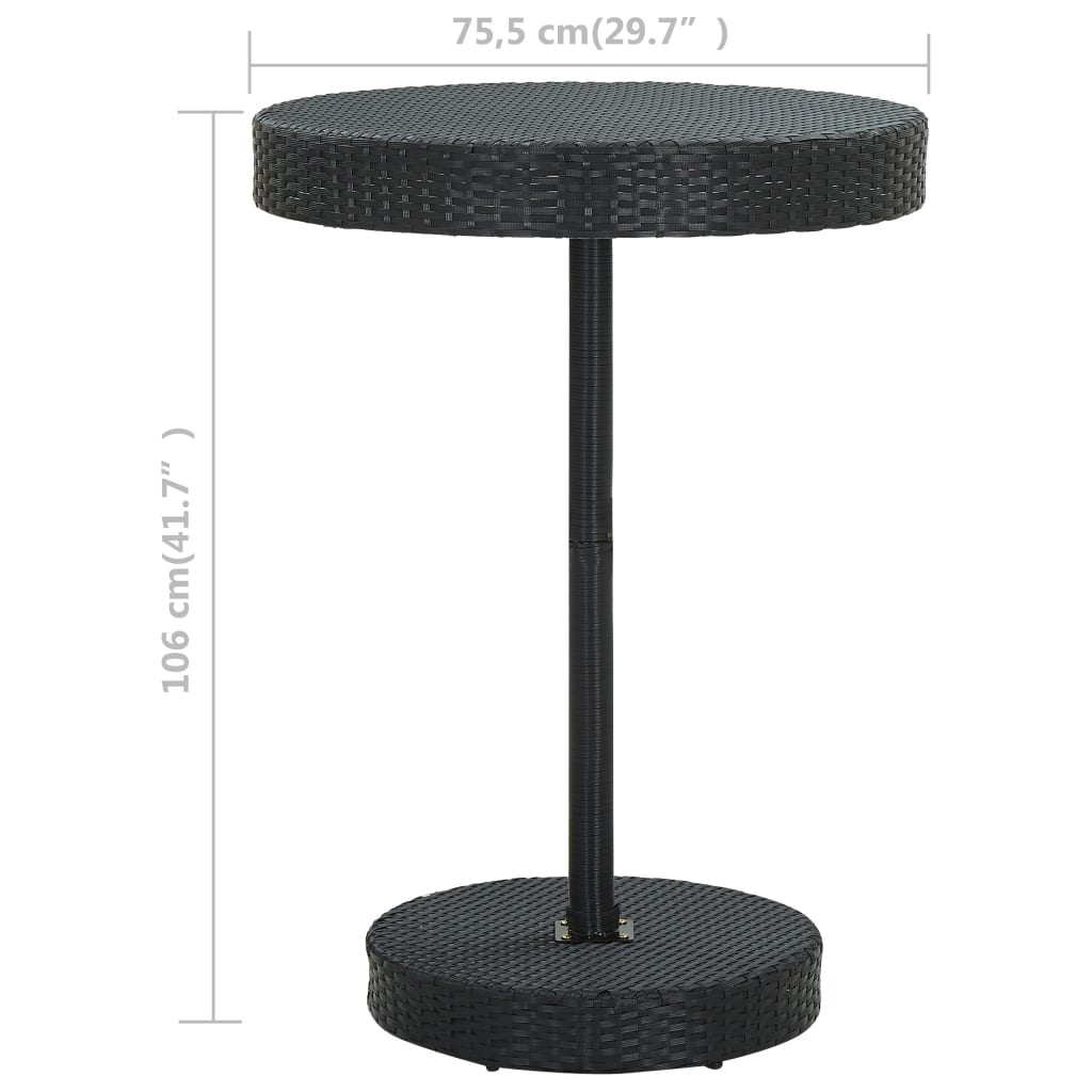 vidaXL Masă de grădină, negru 75,5 x 106 cm, poliratan vidaXL Masă de grădină, negru 75,5 x 106 cm, poliratan